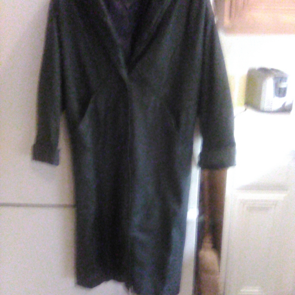 Full length leather coat